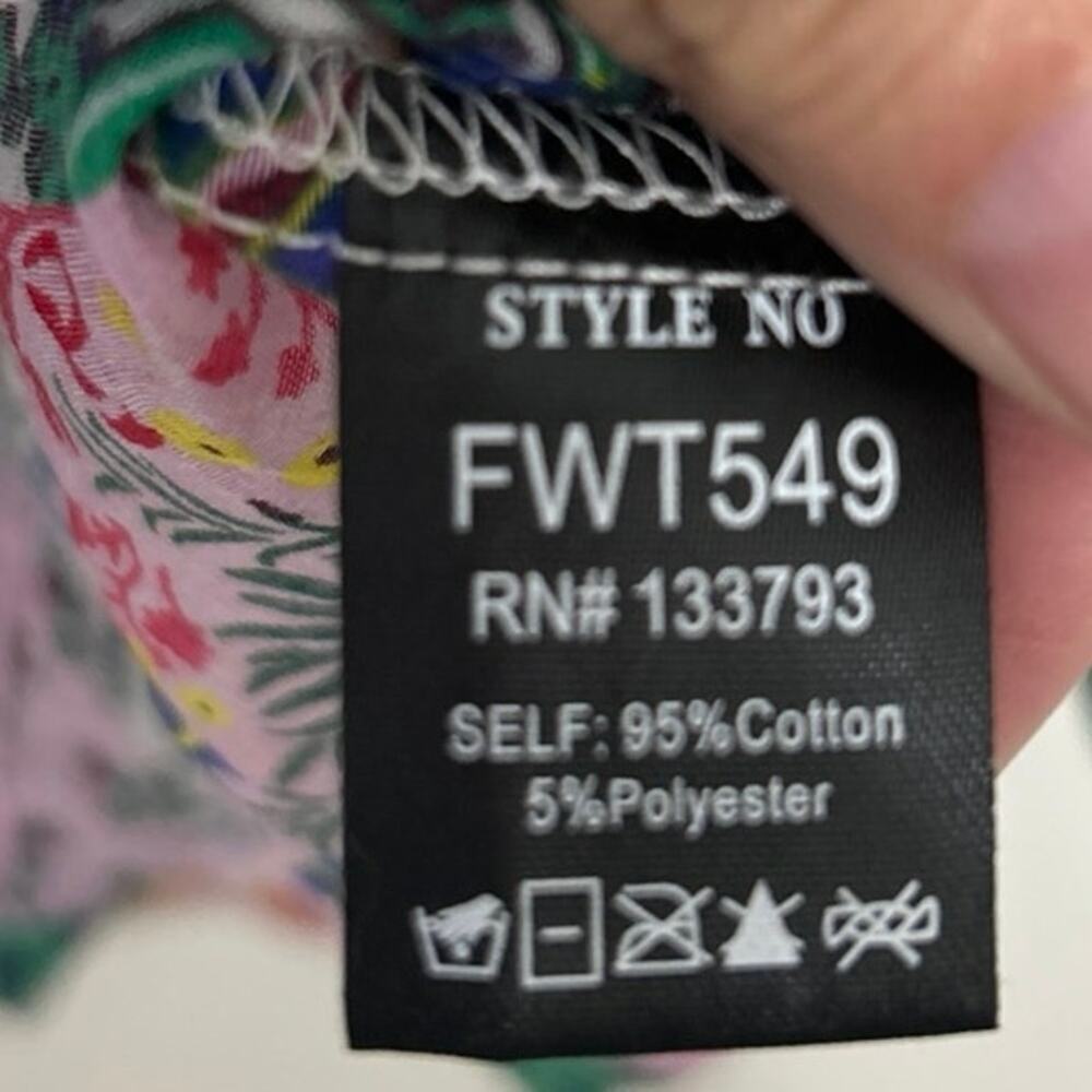 POL Patchwork Multi Print Cotton Button Up Oversi… - image 12